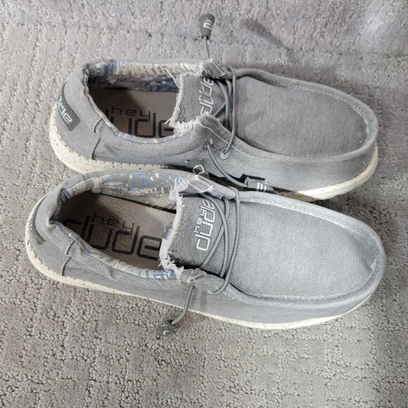 Hey Dude Men's Size US 10 Gray Wally Stretch Iron Moc Toe Moccasin Shoes - Picture 6 of 11